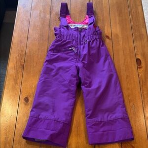 Obermeyer I Grow Purple Overall Bib Ski Pants Toddler Size Girls 3T EUC